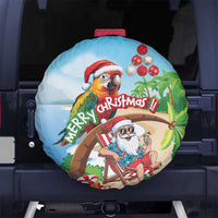 Hawaii Santa Parrot Christmas Spare Tire Cover Summer Vibe - Polynesian Pride