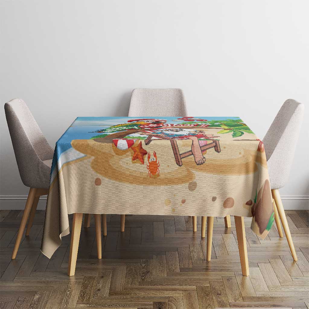 Hawaii Santa Parrot Christmas Tablecloth Summer Vibe - Polynesian Pride