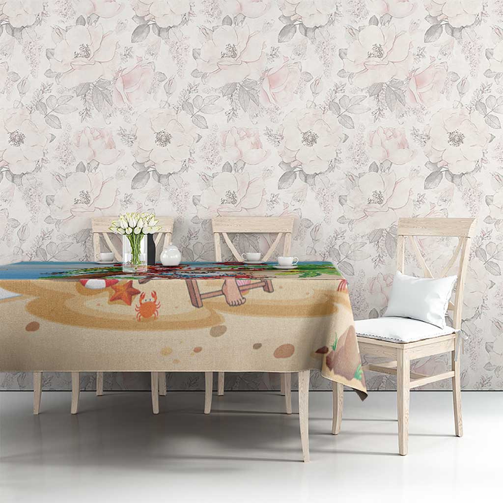 Hawaii Santa Parrot Christmas Tablecloth Summer Vibe - Polynesian Pride