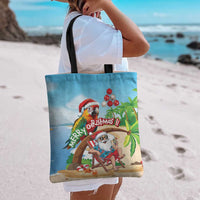 Hawaii Santa Parrot Christmas Tote Bag Summer Vibe - Polynesian Pride