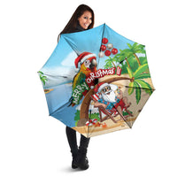 Hawaii Santa Parrot Christmas Umbrella Summer Vibe - Polynesian Pride