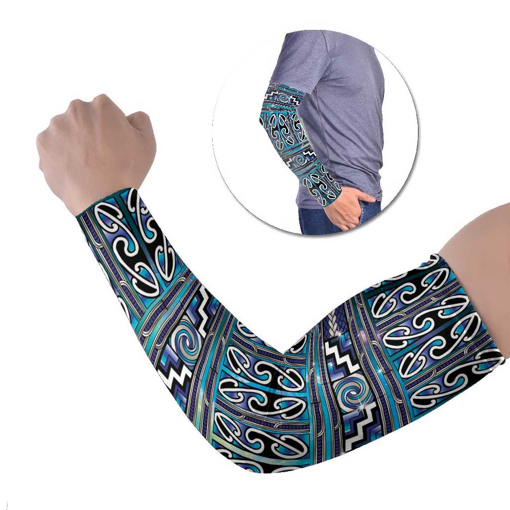 Maori Matariki Arm Sleeves Blue Galaxy Aesthetic Koru Art