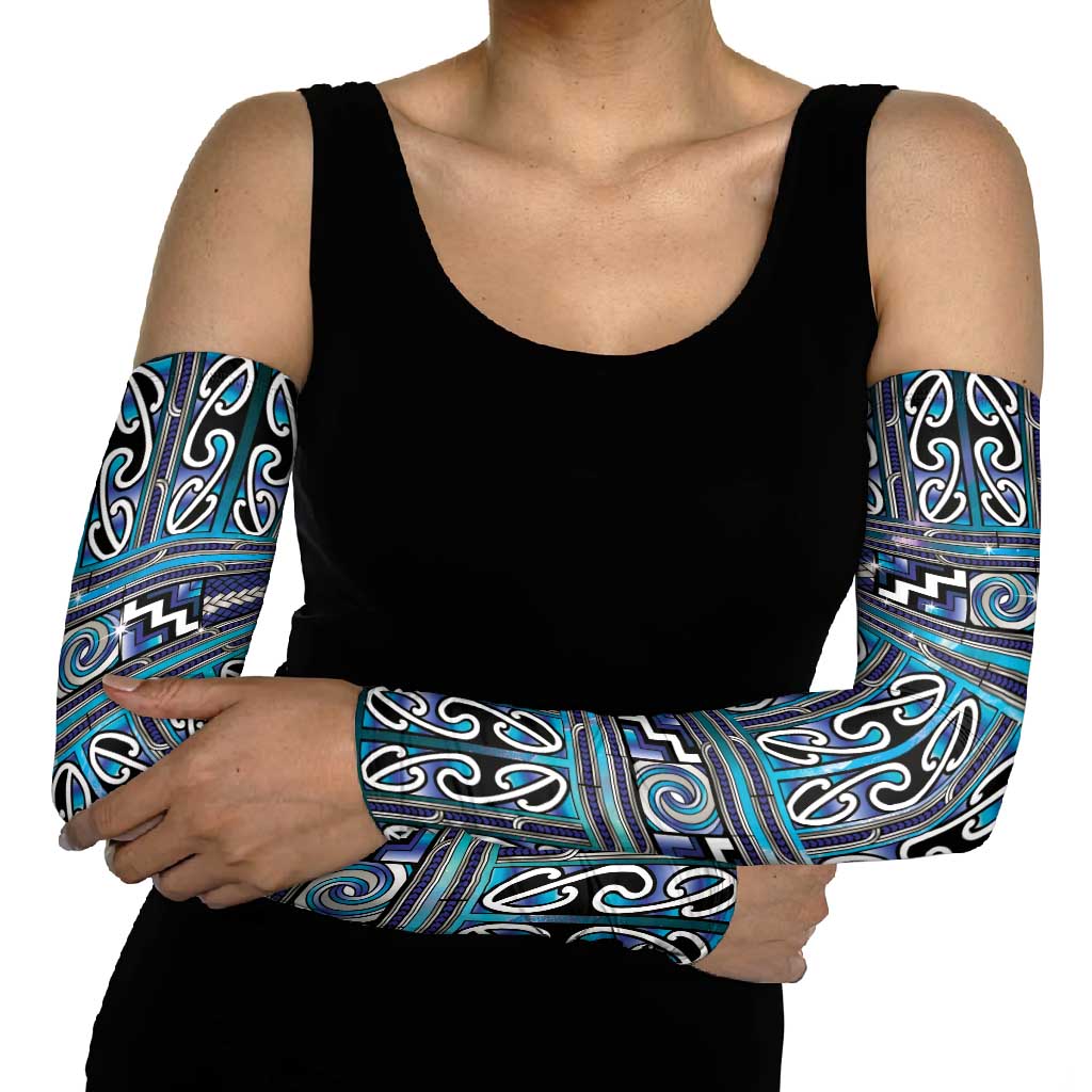 Maori Matariki Arm Sleeves Blue Galaxy Aesthetic Koru Art