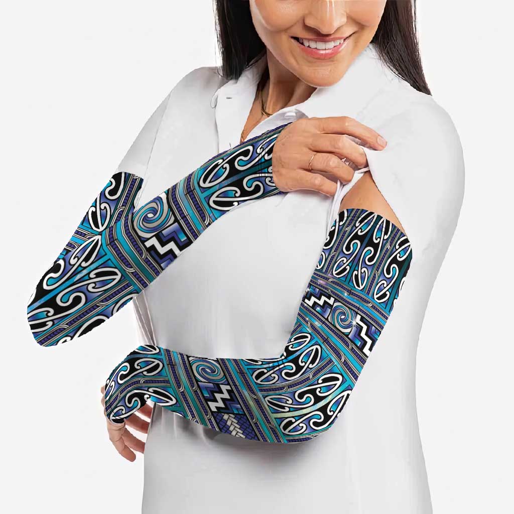 Maori Matariki Arm Sleeves Blue Galaxy Aesthetic Koru Art