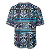 Maori Matariki Baseball Jersey Blue Galaxy Aesthetic Koru Art LT01 - Polynesian Pride
