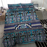 Maori Matariki Bedding Set Blue Galaxy Aesthetic Koru Art LT01 - Polynesian Pride