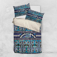 Maori Matariki Bedding Set Blue Galaxy Aesthetic Koru Art LT01 US Twin 172cm x 218cm Blue - Polynesian Pride