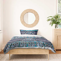 Maori Matariki Bedding Set Blue Galaxy Aesthetic Koru Art LT01 - Polynesian Pride