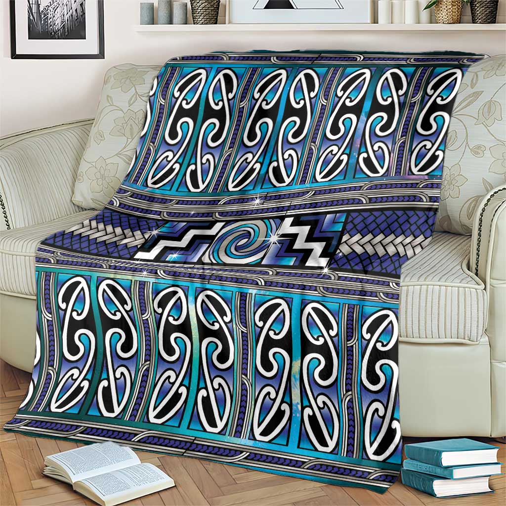 Maori Matariki Blanket Blue Galaxy Aesthetic Koru Art LT01 - Polynesian Pride