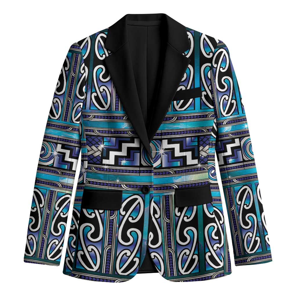 Maori Matariki Blazer Blue Galaxy Aesthetic Koru Art LT01 Unisex Blue - Polynesian Pride
