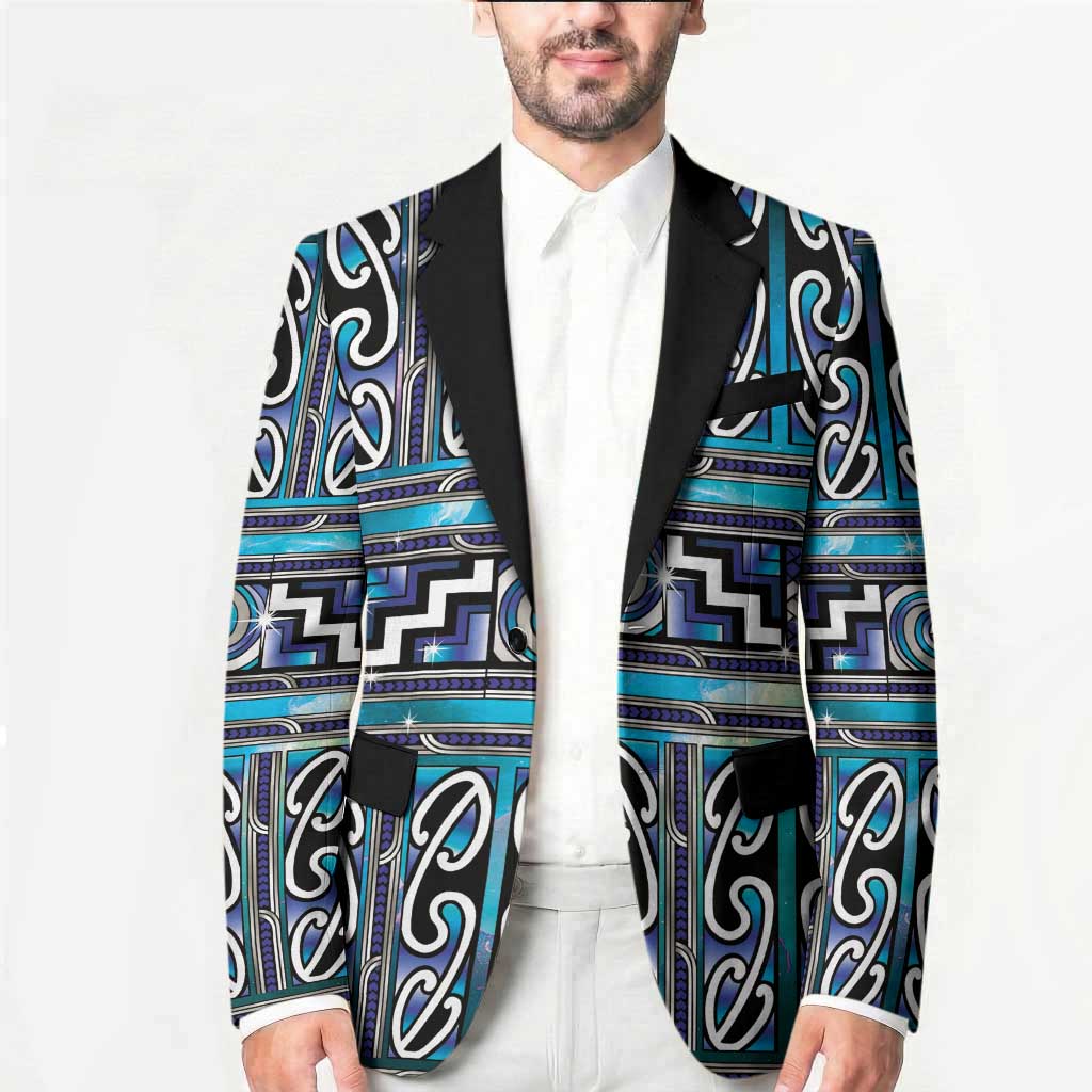Maori Matariki Blazer Blue Galaxy Aesthetic Koru Art LT01 - Polynesian Pride