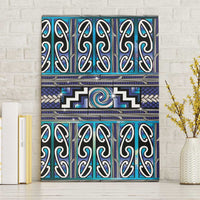 Maori Matariki Canvas Wall Art Blue Galaxy Aesthetic Koru Art LT01 Without Frame Blue - Polynesian Pride