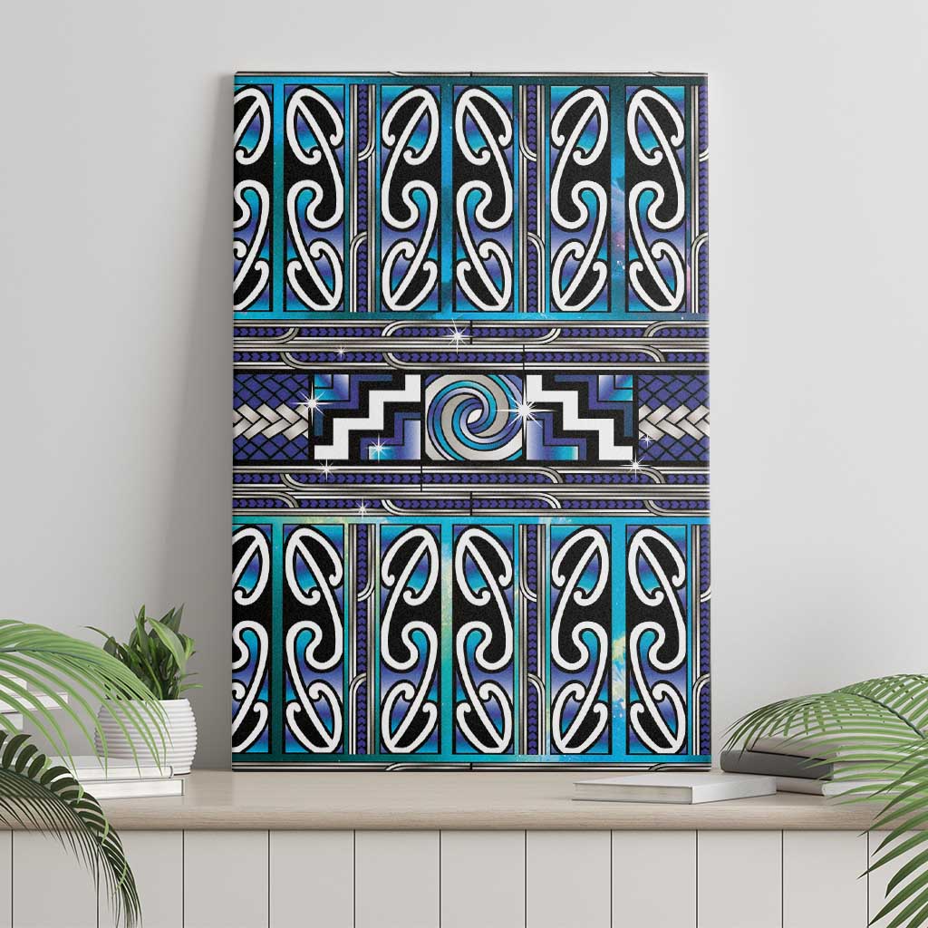 Maori Matariki Canvas Wall Art Blue Galaxy Aesthetic Koru Art LT01 - Polynesian Pride