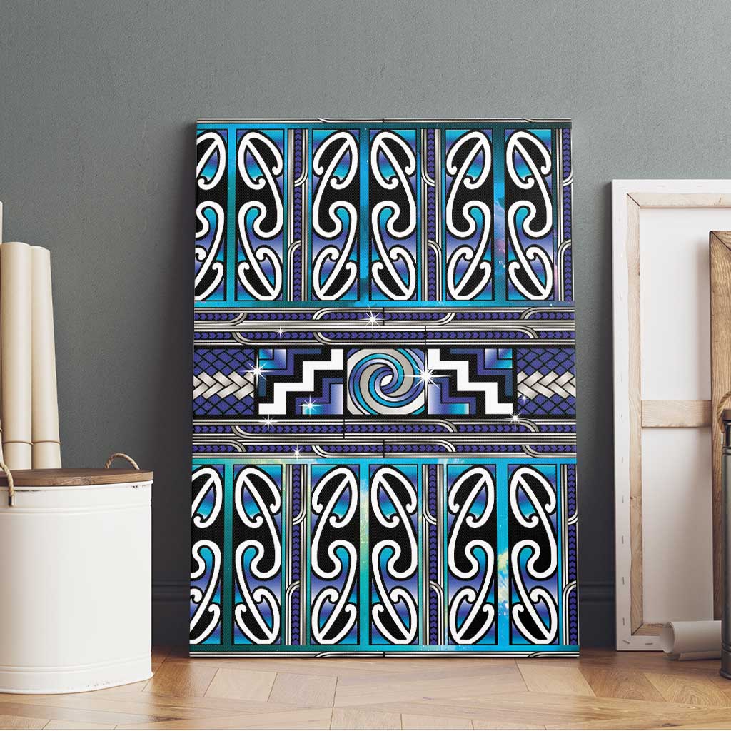 Maori Matariki Canvas Wall Art Blue Galaxy Aesthetic Koru Art LT01 - Polynesian Pride