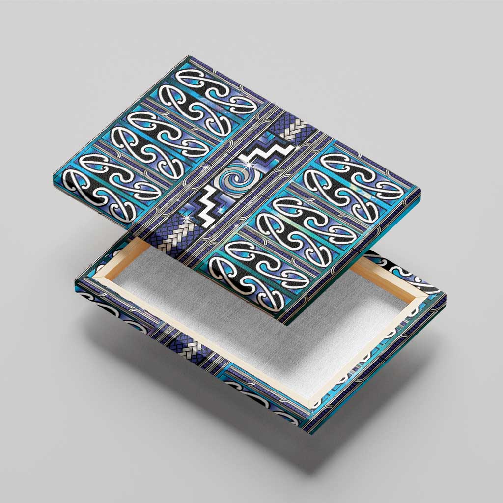 Maori Matariki Canvas Wall Art Blue Galaxy Aesthetic Koru Art LT01 - Polynesian Pride