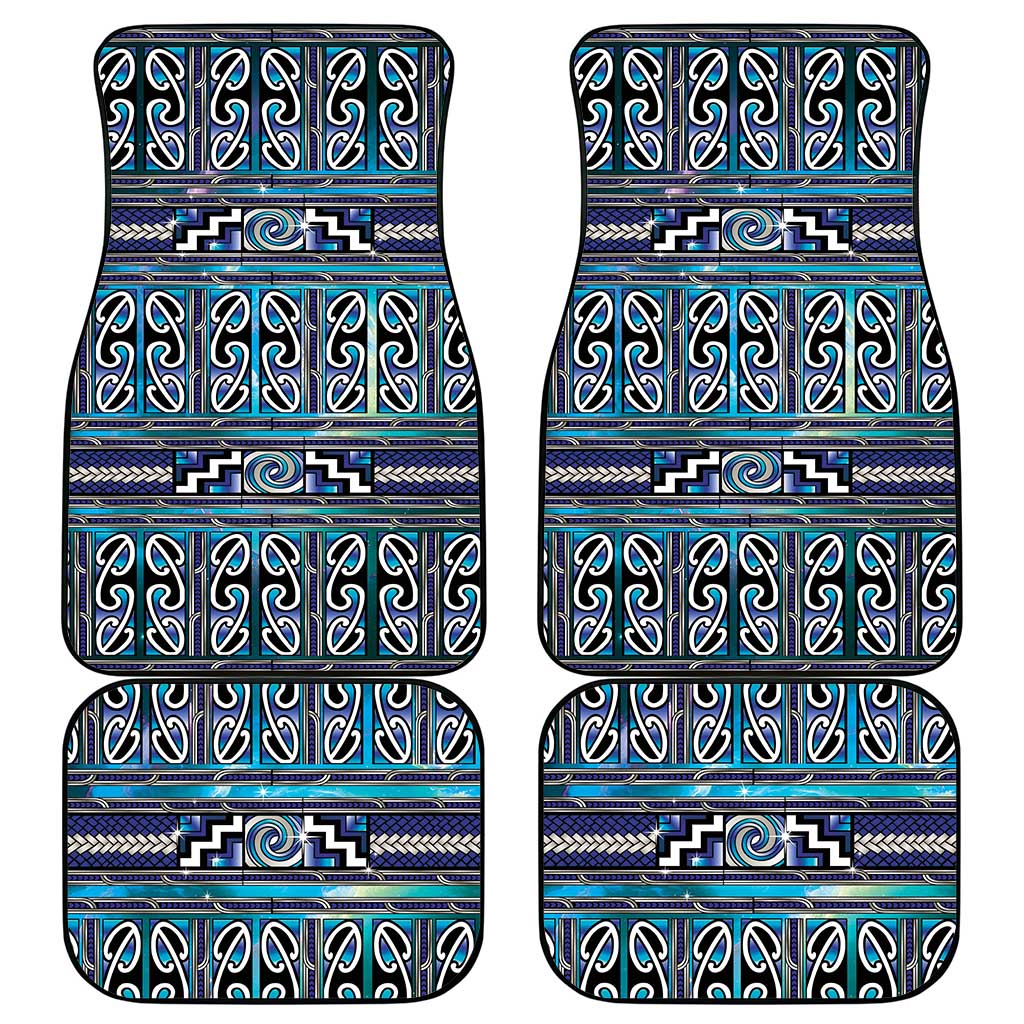 Maori Matariki Car Mats Blue Galaxy Aesthetic Koru Art LT01 - Polynesian Pride