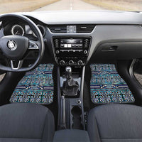 Maori Matariki Car Mats Blue Galaxy Aesthetic Koru Art LT01 Set 2pcs - Front Blue - Polynesian Pride