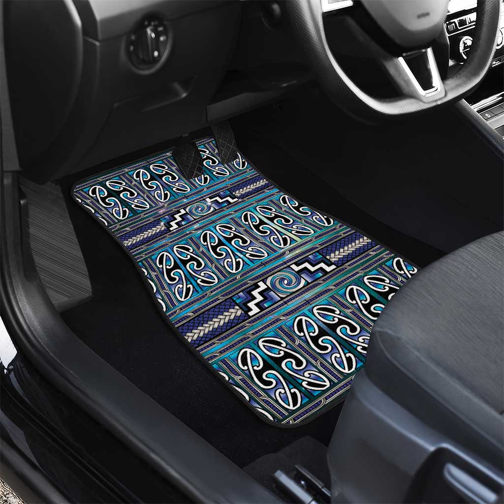 Maori Matariki Car Mats Blue Galaxy Aesthetic Koru Art LT01 - Polynesian Pride