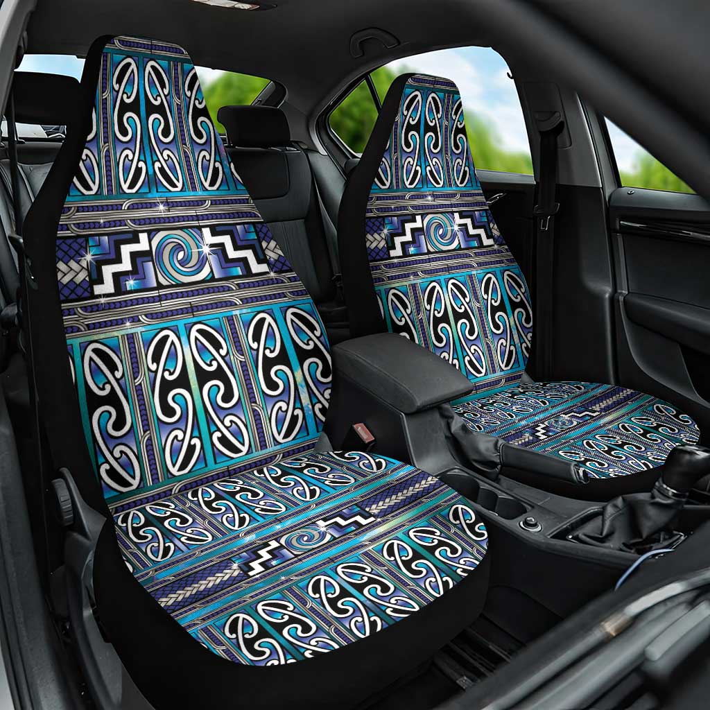 Maori Matariki Car Seat Cover Blue Galaxy Aesthetic Koru Art LT01 One Size Blue - Polynesian Pride