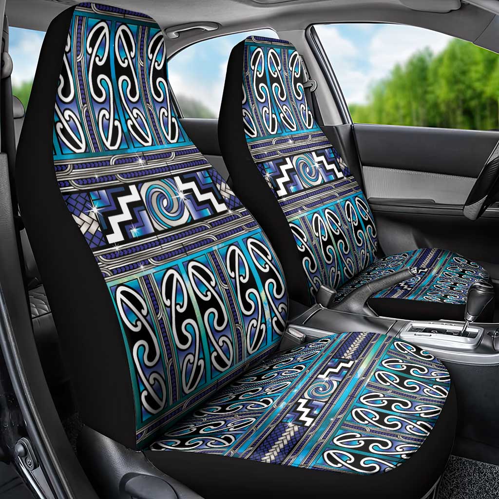 Maori Matariki Car Seat Cover Blue Galaxy Aesthetic Koru Art LT01 - Polynesian Pride