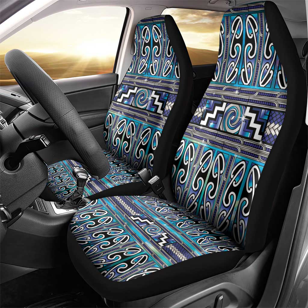 Maori Matariki Car Seat Cover Blue Galaxy Aesthetic Koru Art LT01 - Polynesian Pride