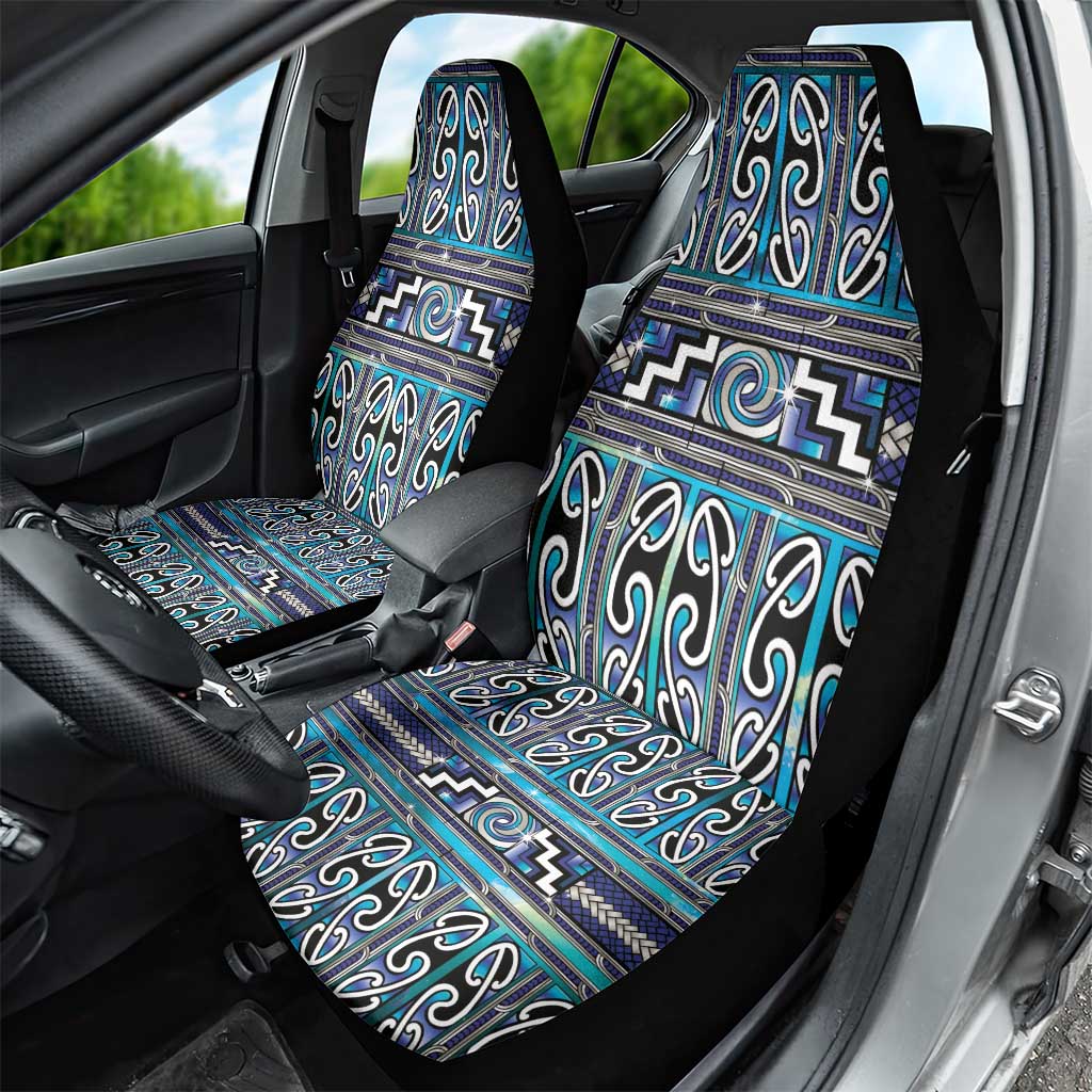 Maori Matariki Car Seat Cover Blue Galaxy Aesthetic Koru Art LT01 - Polynesian Pride