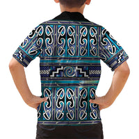 Maori Matariki Family Matching Long Sleeve Bodycon Dress and Hawaiian Shirt Blue Galaxy Aesthetic Koru Art