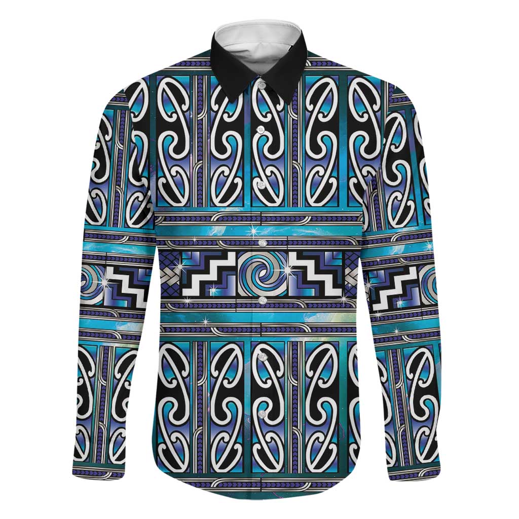 Maori Matariki Family Matching Tank Maxi Dress and Hawaiian Shirt Blue Galaxy Aesthetic Koru Art