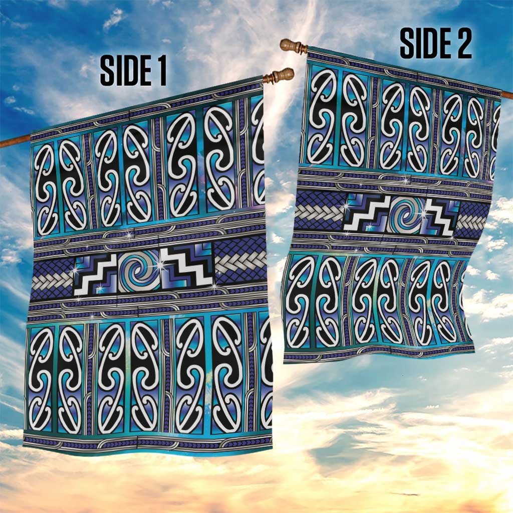 Maori Matariki Garden Flag Blue Galaxy Aesthetic Koru Art