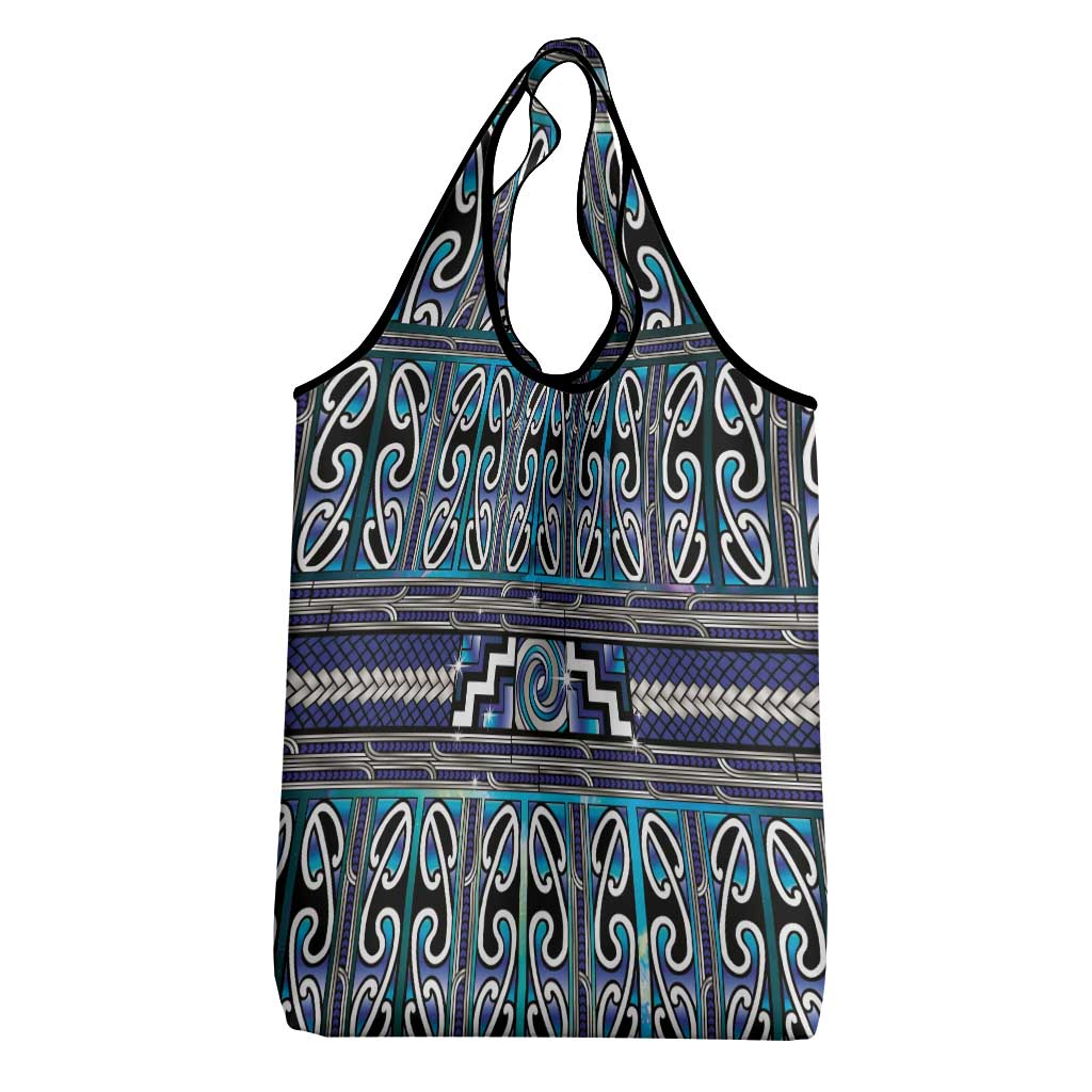 Maori Matariki Grocery Bag Blue Galaxy Aesthetic Koru Art LT01 - Polynesian Pride