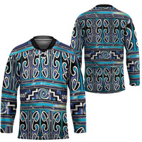 Maori Matariki Hockey Jersey Blue Galaxy Aesthetic Koru Art LT01 - Polynesian Pride