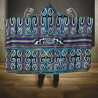 Maori Matariki Hooded Blanket Blue Galaxy Aesthetic Koru Art LT01 - Polynesian Pride