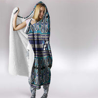 Maori Matariki Hooded Blanket Blue Galaxy Aesthetic Koru Art LT01 - Polynesian Pride