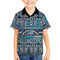 Maori Matariki Kid Hawaiian Shirt Blue Galaxy Aesthetic Koru Art LT01 Kid Blue - Polynesian Pride