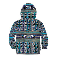 Maori Matariki Kid Hoodie Blue Galaxy Aesthetic Koru Art LT01 - Polynesian Pride