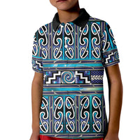 Maori Matariki Kid Polo Shirt Blue Galaxy Aesthetic Koru Art LT01 Kid Blue - Polynesian Pride