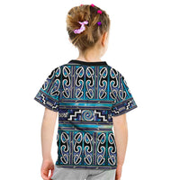Maori Matariki Kid T Shirt Blue Galaxy Aesthetic Koru Art LT01 - Polynesian Pride