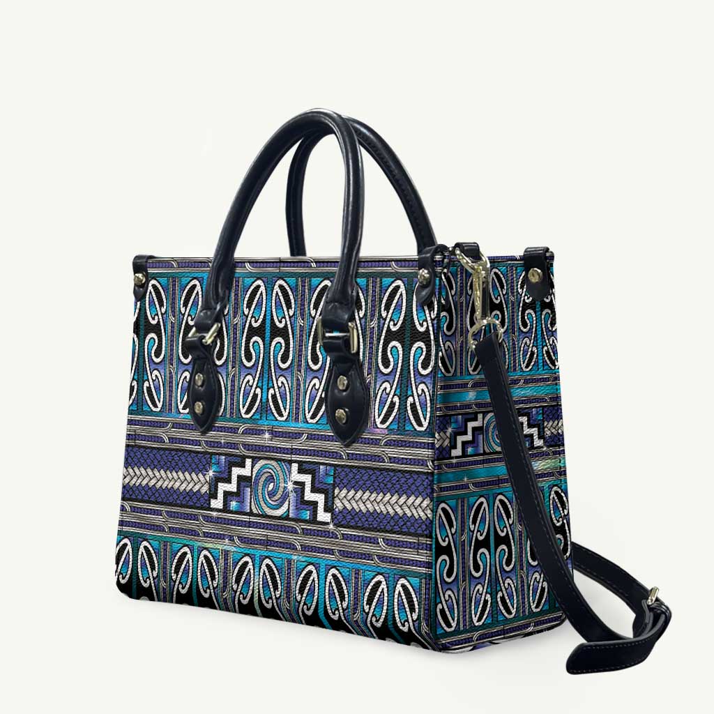 Maori Matariki Leather Bag Blue Galaxy Aesthetic Koru Art