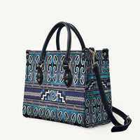 Maori Matariki Leather Bag Blue Galaxy Aesthetic Koru Art