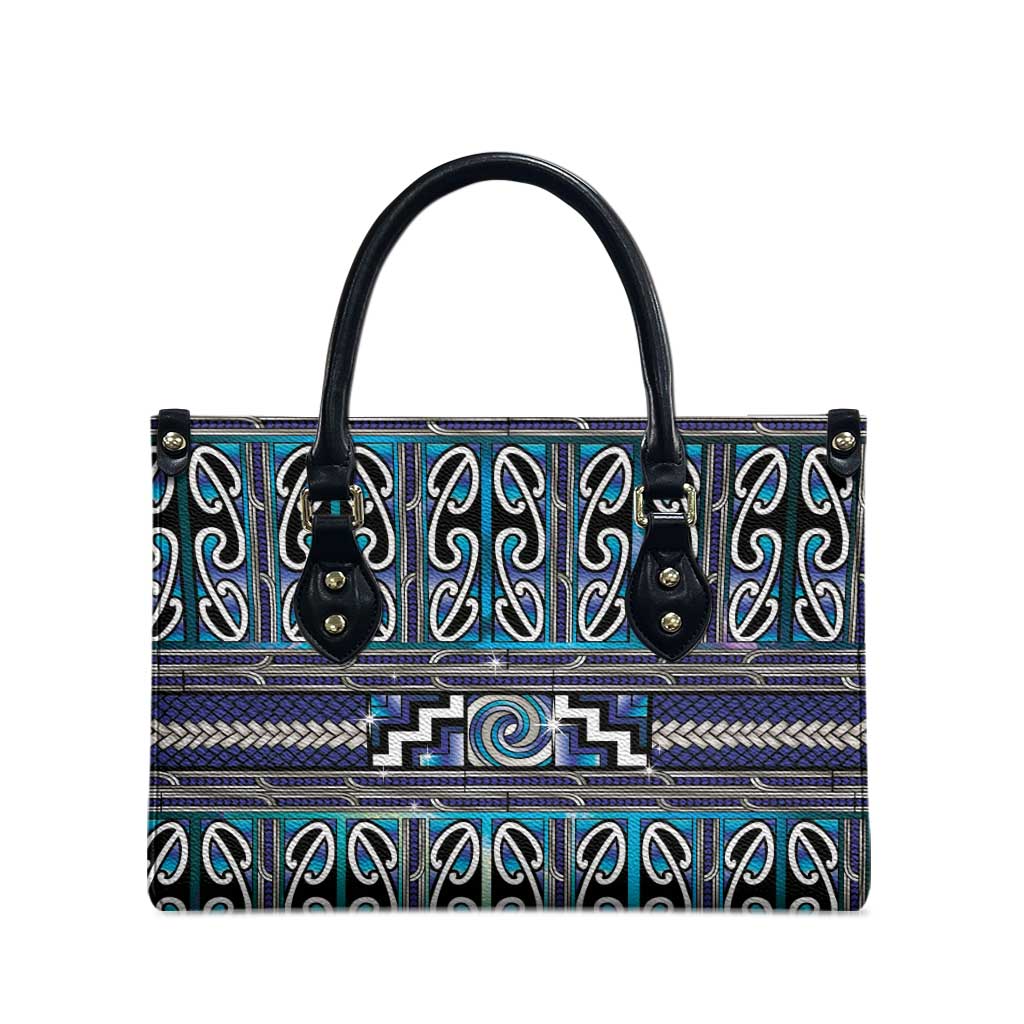 Maori Matariki Leather Bag Blue Galaxy Aesthetic Koru Art