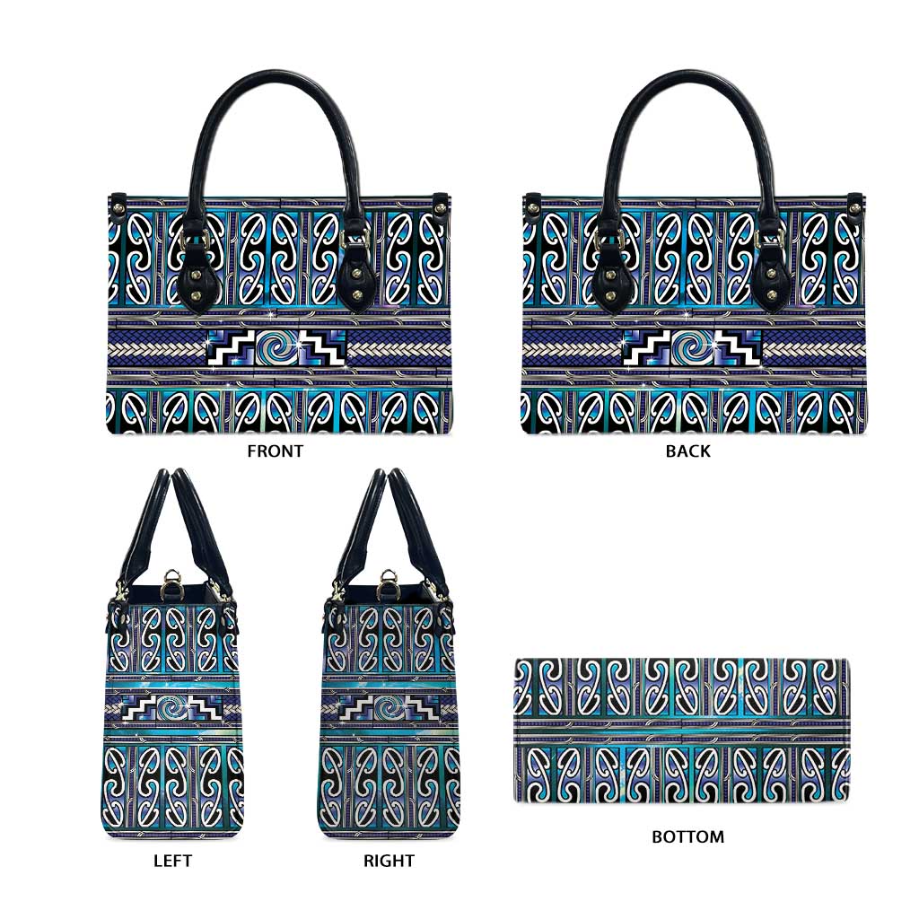 Maori Matariki Leather Bag Blue Galaxy Aesthetic Koru Art