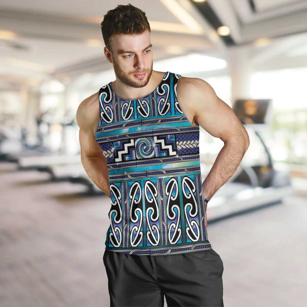 Maori Matariki Men Tank Top Blue Galaxy Aesthetic Koru Art
