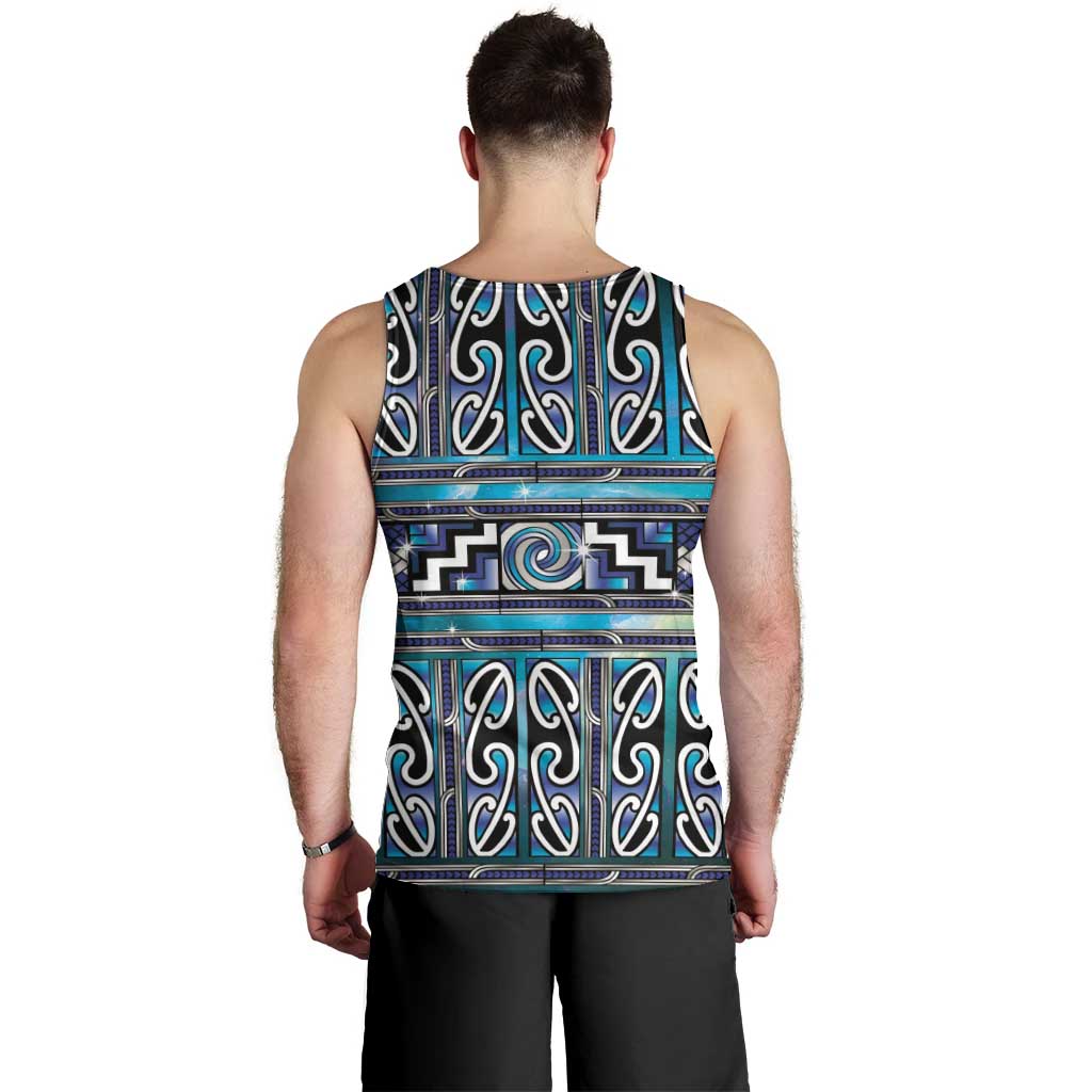Maori Matariki Men Tank Top Blue Galaxy Aesthetic Koru Art