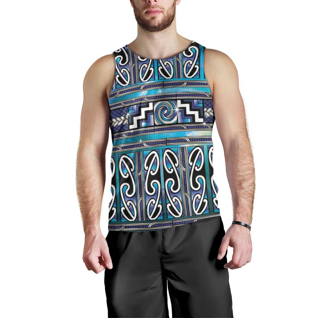 Maori Matariki Men Tank Top Blue Galaxy Aesthetic Koru Art