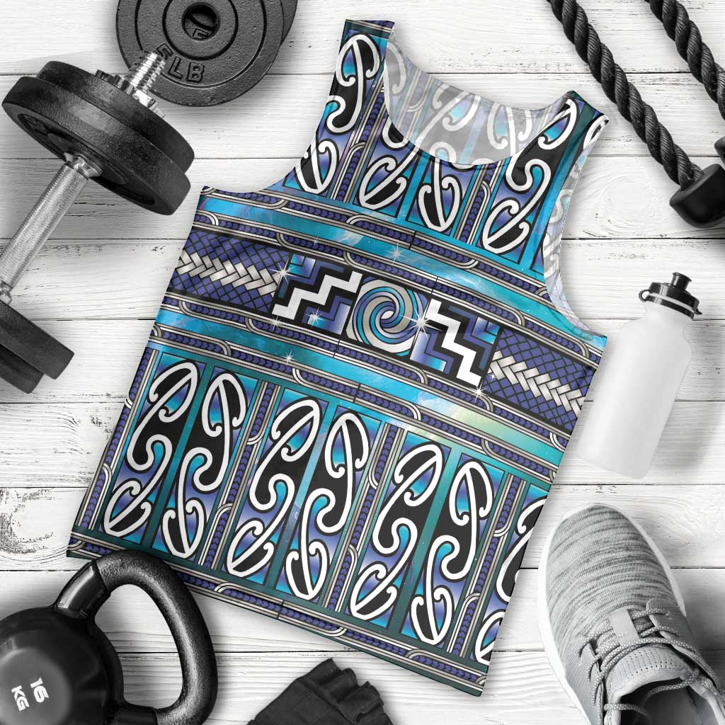 Maori Matariki Men Tank Top Blue Galaxy Aesthetic Koru Art