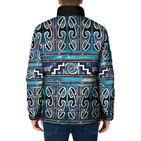 Maori Matariki Padded Jacket Blue Galaxy Aesthetic Koru Art LT01 - Polynesian Pride