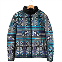 Maori Matariki Padded Jacket Blue Galaxy Aesthetic Koru Art LT01 - Polynesian Pride