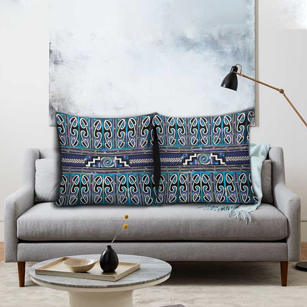 Maori Matariki Pillow Cover Blue Galaxy Aesthetic Koru Art LT01 - Polynesian Pride