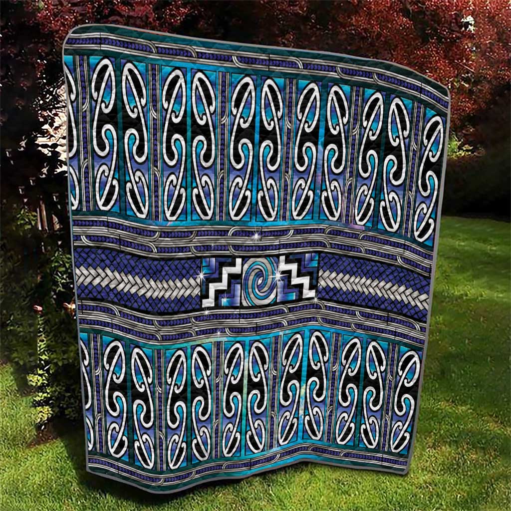 Maori Matariki Quilt Blue Galaxy Aesthetic Koru Art LT01 - Polynesian Pride