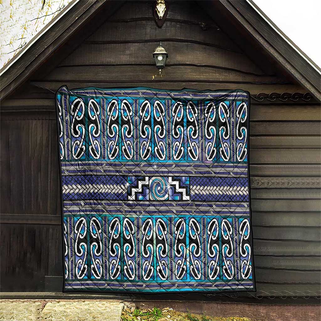 Maori Matariki Quilt Blue Galaxy Aesthetic Koru Art LT01 - Polynesian Pride